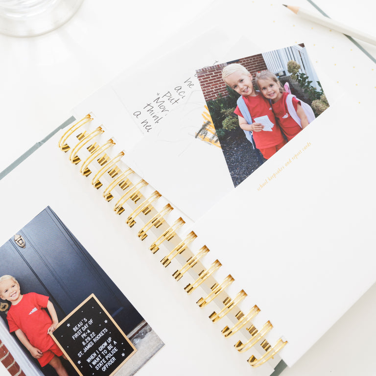 school years book open to photo pages