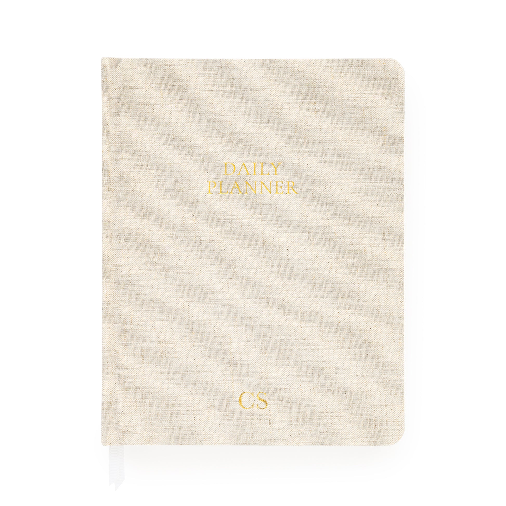 Flax daily planner with gold foil monogram