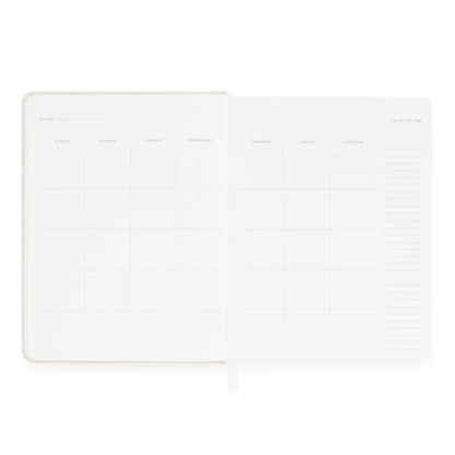 Monthly grid of undated planner