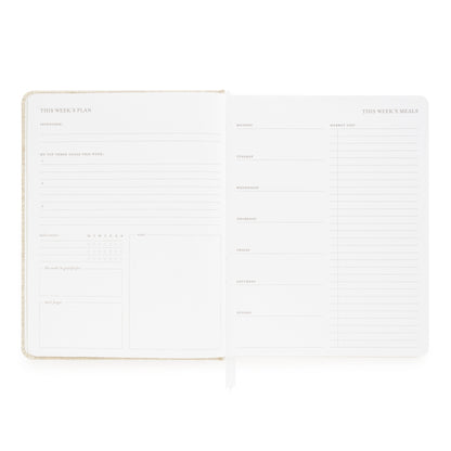This week's plan with prompts and a space for each day of the week with a notes section