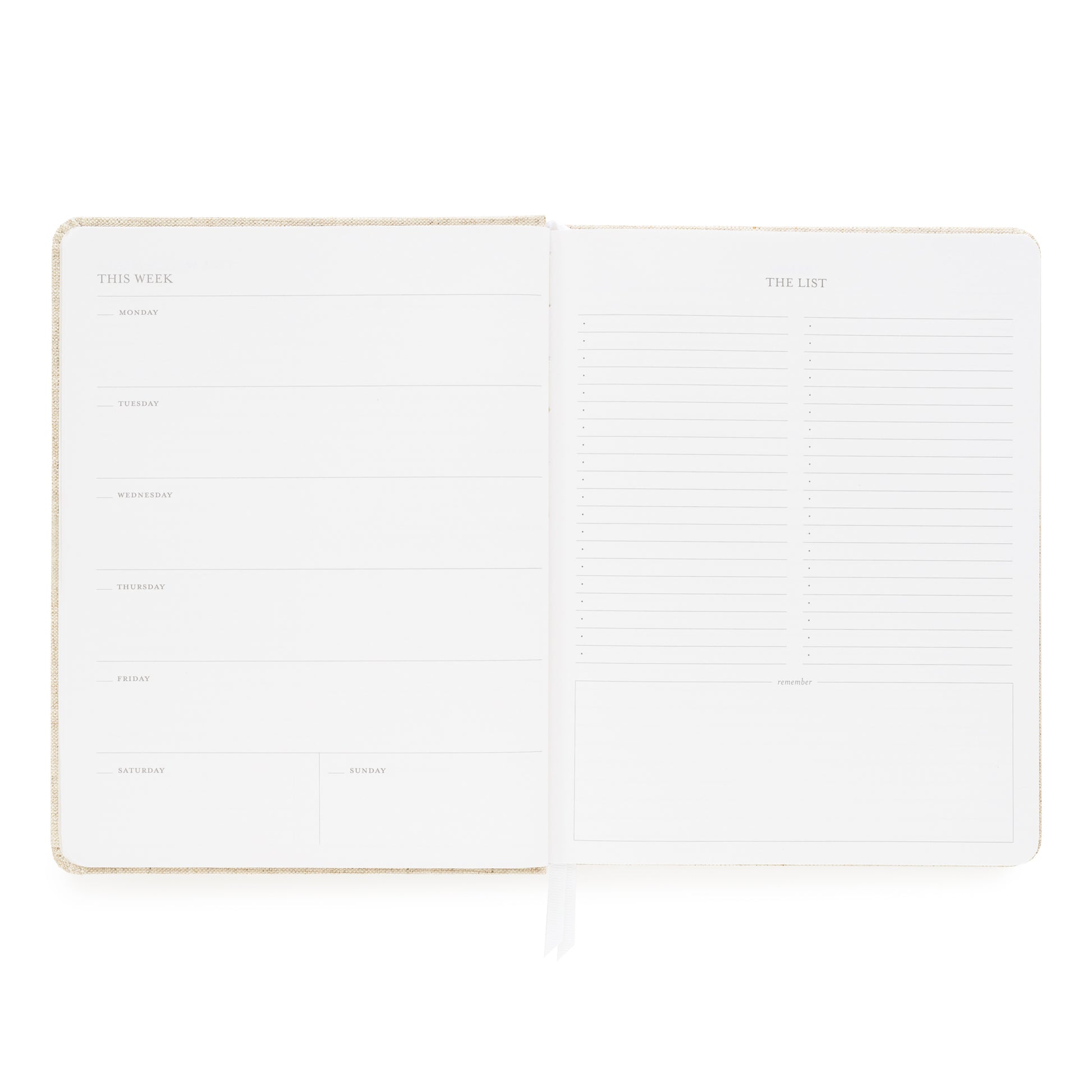 This Week Grid with space for each day of the week and large space for the list