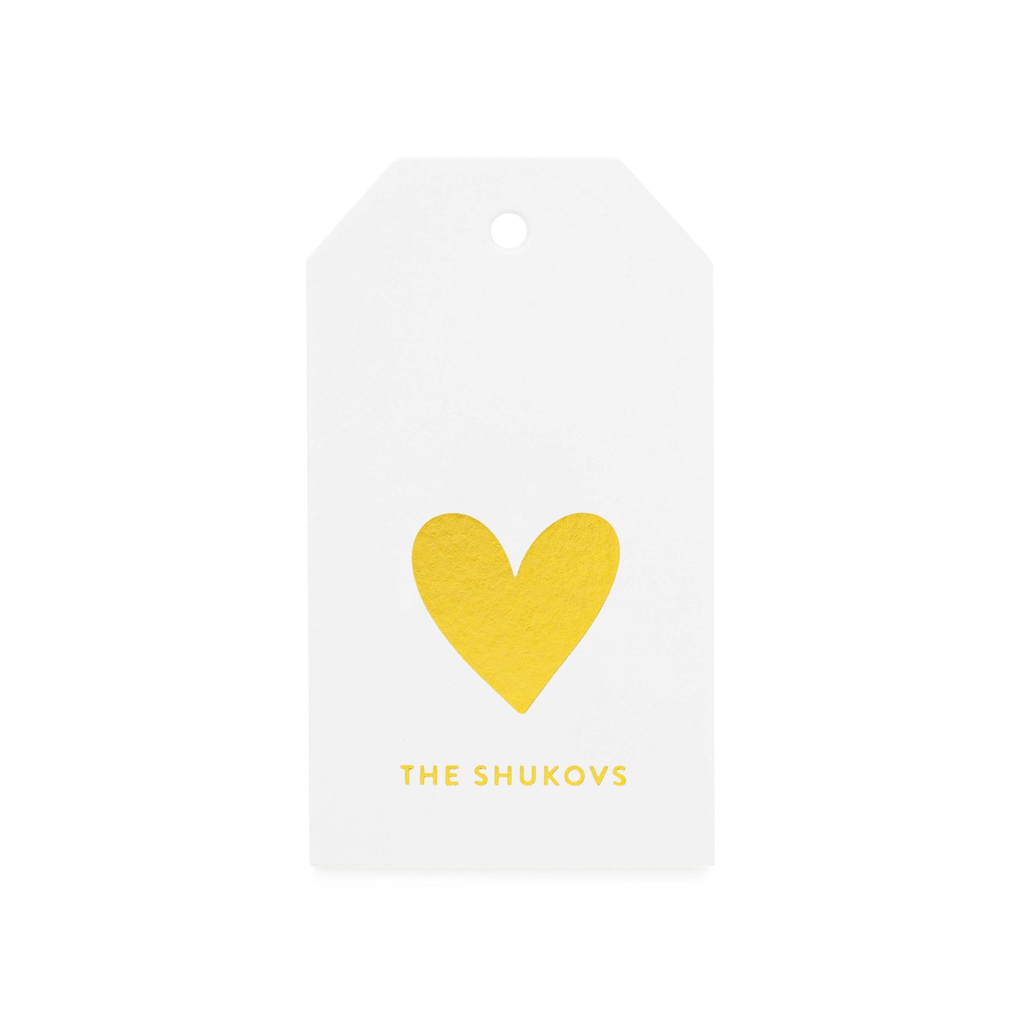 Custom Gift Tag Letterpress Printed in Gold Foil with Family Name