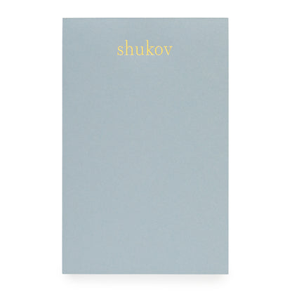 Slate Blue Custom Notepad with Gold Foil Name