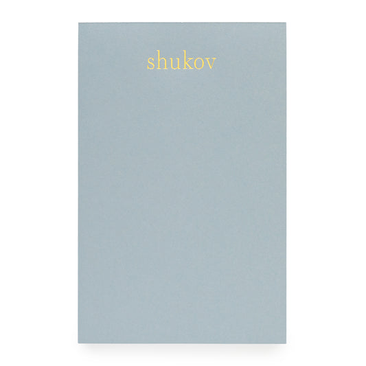 Slate Blue Custom Notepad with Gold Foil Name