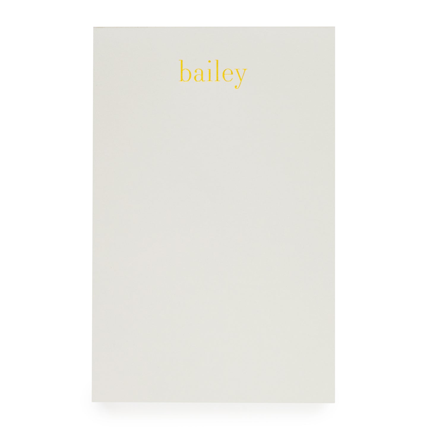 Pale grey with gold foil name custom notepad