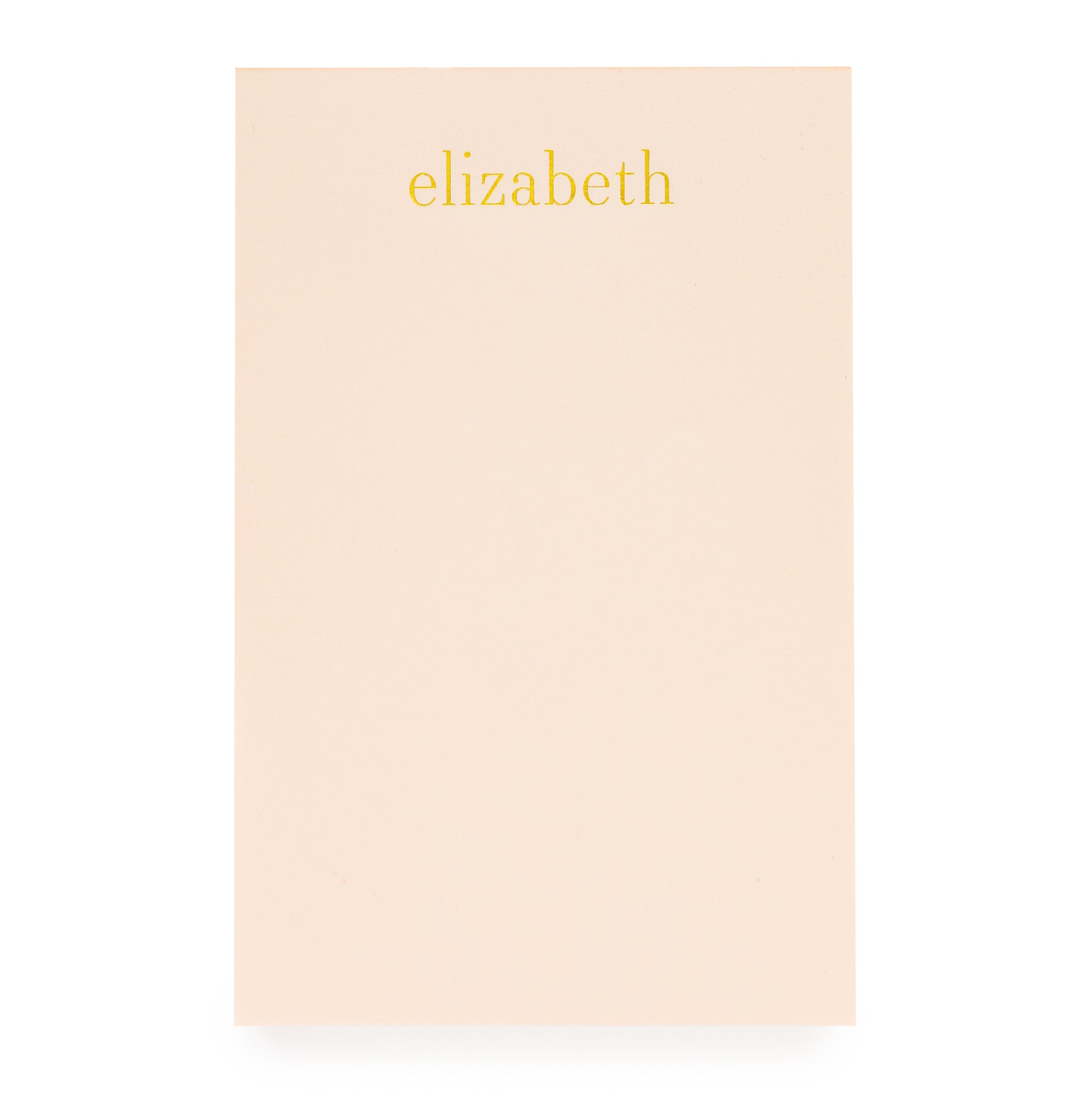 Pink Custom Notepad with gold foil name written