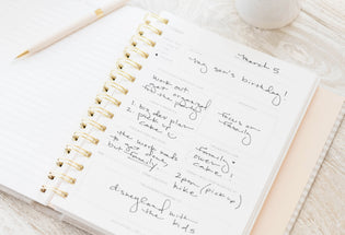 Interior page of mindful journal with daily intentions