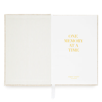 Interior page of One Memory at a Time Journal with One Memory at a Time Foil Printed in Gold