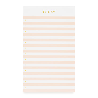 pink and white striped today notepad