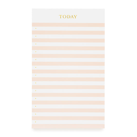 pink and white striped today notepad