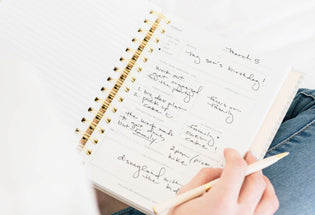 Interior page of mindful journal with daily intentions