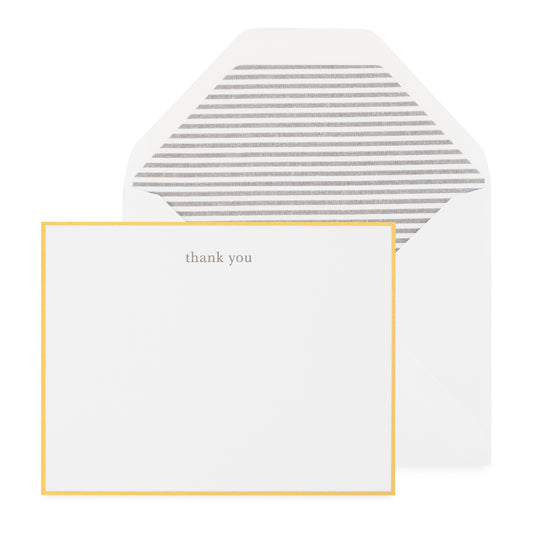 Charcoal Ticking Stripe Thank You Note Set