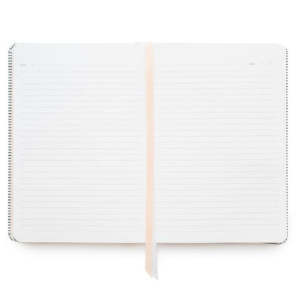 Interior of ruled pages of tailored fabric journal