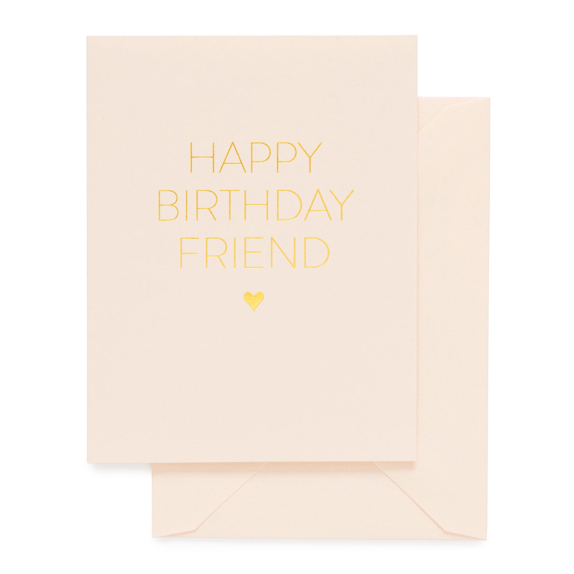 Pale pink and gold birthday card