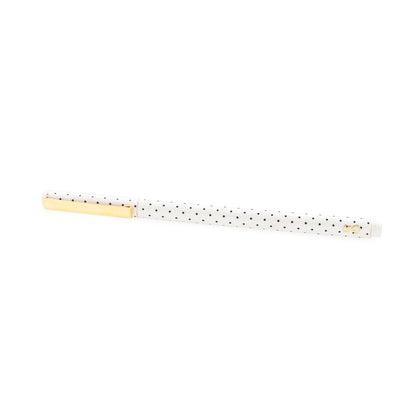 White with black dot felt pen